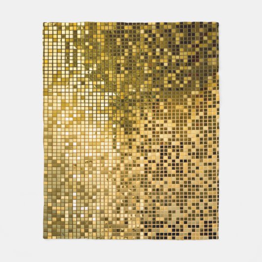 Gold Mosaik: Quadrat Fliesen Textur. Fleecedecke (Vorderseite)