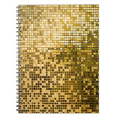 Gold Mosaik: Quadrat Fliesen Textur. Notizblock (Vorderseite)