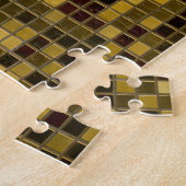 Gold Mosaik: Quadrat Fliesen Textur. Puzzle (Seite)