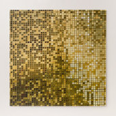 Gold Mosaik: Quadrat Fliesen Textur. Puzzle (Horizontal)