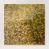 Gold Mosaik: Quadrat Fliesen Textur. Puzzle (Vertikal)