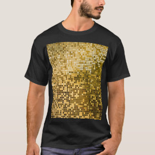 Gold Mosaik: Quadrat Fliesen Textur. T-Shirt
