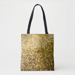Gold Mosaik: Quadrat Fliesen Textur. Tasche