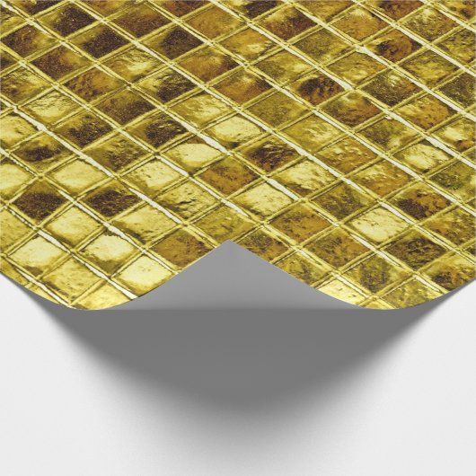 Gold Mosaik Tiles Elegantes Modernes Design Geschenkpapier (Ecke)