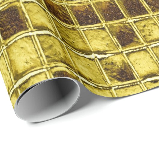 Gold Mosaik Tiles Elegantes Modernes Design Geschenkpapier (Rolleneckpunkt)