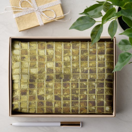 Gold Mosaik Tiles Elegantes Modernes Design Seidenpapier (Geschenk)