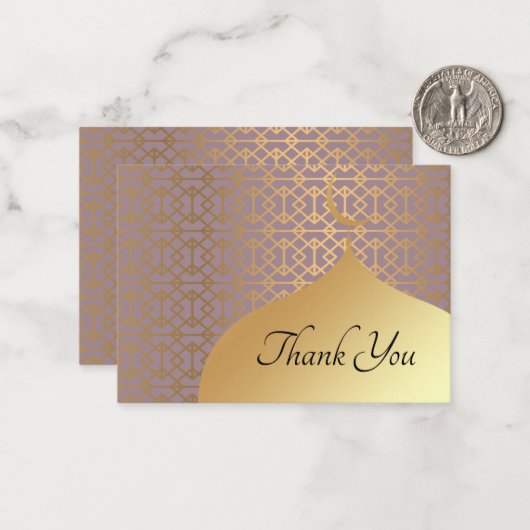 Gold Moschee Dankeschön Karte (Vorderseite/Rückseite Beispiel)