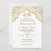 Gold Moschee Elegance Muslim Wedding Nikah Einladung (Vorderseite)