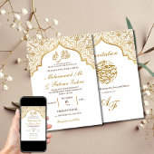 Gold Moschee Elegance Muslim Wedding Nikah Einladung
