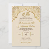 Gold Moschee Elegance Muslim Wedding Nikah Einladung (Vorderseite)