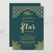 GOLD MOSQUE RAMADAN IFTAR DINNER PARTY EDITABLE EINLADUNG (Vorne/Hinten)