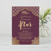 GOLD MOSQUE RAMADAN IFTAR DINNER PARTY EDITABLE EINLADUNG (Stehend Vorderseite)