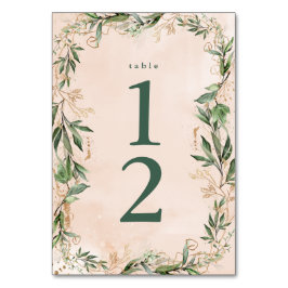 Gold Moss Eukalyptus Moderner Abstrakter geometris Tischnummer