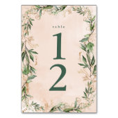 Gold Moss Eukalyptus Moderner Abstrakter geometris Tischnummer (Vorderseite)