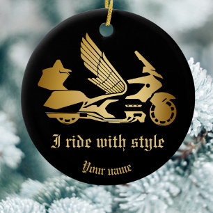 Gold Motorrad Wings Weihnachtsgeschmack Keramik Ornament