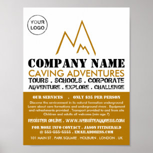 Gold-Mountain-Logo, Höhlenwerbung Poster