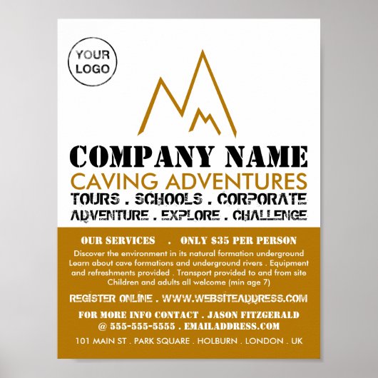 Gold-Mountain-Logo, Höhlenwerbung Poster (Vorne)