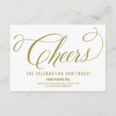 Gold Mr. & Mrs. Elegant Script Wedding Reception Begleitkarte (Vorderseite)