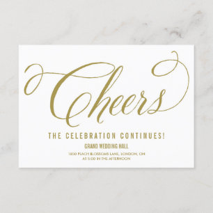 Gold Mr. & Mrs. Elegante Schrift Hochzeitsempfang Begleitkarte