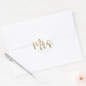 Gold MRS. Typografie Wedding Brautparty Bride Runder Aufkleber (Umschlag)
