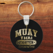 Gold Muay Thai Fighter Schlüsselanhänger (Vorderseite)