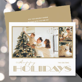 Gold Multi Foto Happy Holidays Budget Cards
