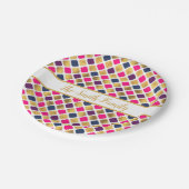 Gold Multicolor Quatrefolienmuster Papierplatte Pappteller (Schrägansicht)