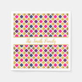 Gold Multicolor Quatrefolienmuster Serviette (Vorderseite)