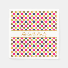 Gold Multicolor Quatrefolienmuster Serviette