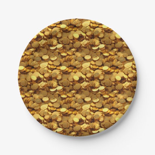 Gold Münzen Pappteller (Vorderseite)