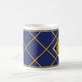 Gold Muschel & Ship Rope Navy Blue Nautical Tasse/ Kaffeetasse (Mittel)