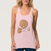 Gold Muscheln und Perlen Tank Top (Vorderseite)