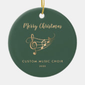 Gold Music Notes Choir Ensemble Elegant Christmas Keramik Ornament (Vorne)