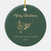 Gold Music Notes Choir Ensemble Elegant Christmas Keramik Ornament (Hinten)