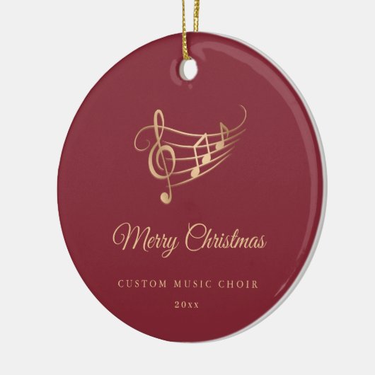Gold Music Notes Elegant Script Christmas Keramik Ornament (Links)