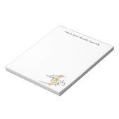Gold Music Treble Clef Personalisiert Notizblock (Rotiert)