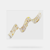 Gold Musical Notes - Akryllisches Zeichen Acrylschild (Vorderseite)
