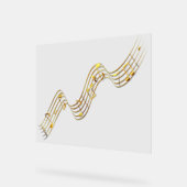 Gold Musical Notes - Akryllisches Zeichen Acrylschild (Winkel)
