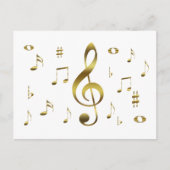 Gold Musical Notes Postcard Postkarte (Vorderseite)