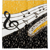 Gold-Musik Duschvorhang (Vorderseite)