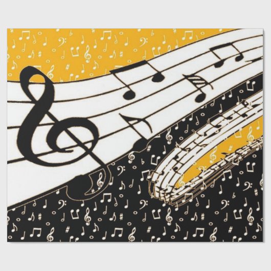 Gold-Musik Geschenkpapier (Flach)