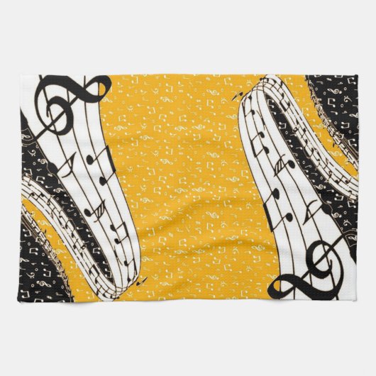 Gold-Musik Geschirrtuch (Horizontal)