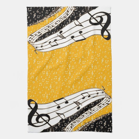 Gold-Musik Geschirrtuch (Vertikal)
