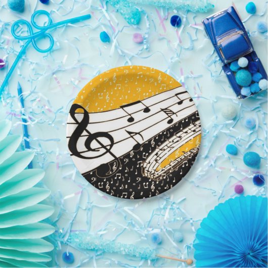 Gold-Musik Pappteller (Party)