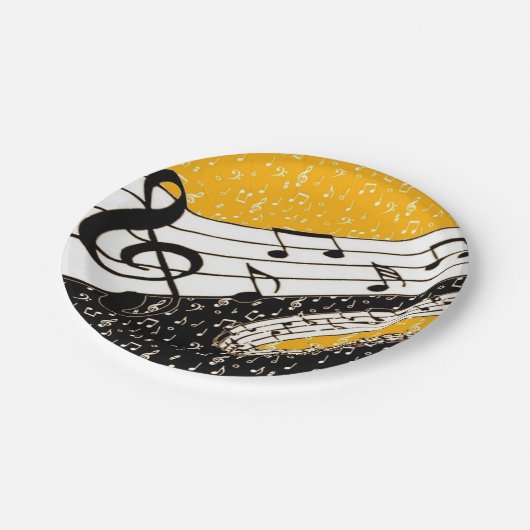 Gold-Musik Pappteller (Schrägansicht)