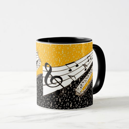 Gold-Musik Tasse (VorderseiteRechts)
