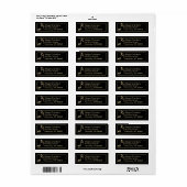 Gold Musiknote Black Return Address Label (Vorne)