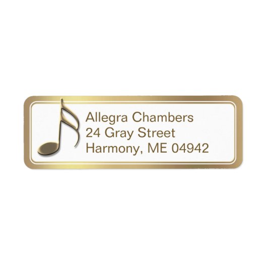 Gold Musiknote Gold Gradient Rücksendeadresse Labe (Vorne)