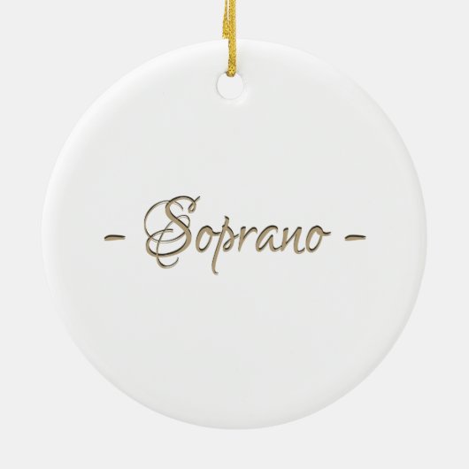 Gold Musiknote Soprano Sängerin Weihnachten Keramik Ornament (Hinten)