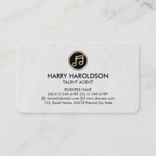 Gold Musiknote Talent Agent Premium Business Card Visitenkarte